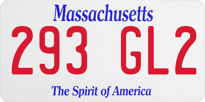 MA license plate 293GL2