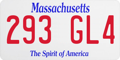 MA license plate 293GL4