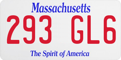 MA license plate 293GL6
