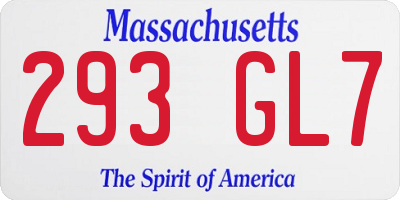 MA license plate 293GL7