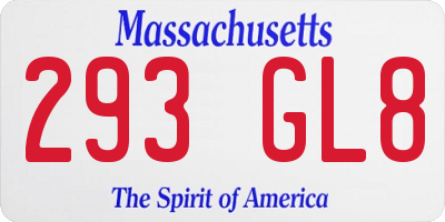 MA license plate 293GL8