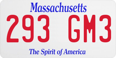 MA license plate 293GM3