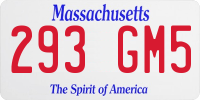 MA license plate 293GM5