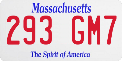 MA license plate 293GM7