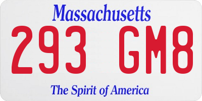 MA license plate 293GM8