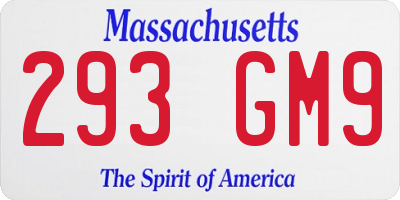 MA license plate 293GM9