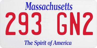 MA license plate 293GN2
