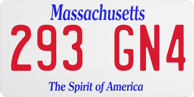 MA license plate 293GN4