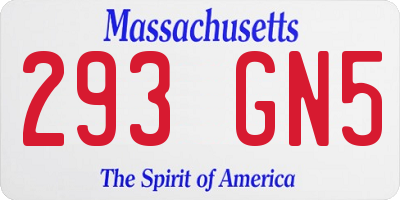 MA license plate 293GN5