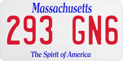 MA license plate 293GN6