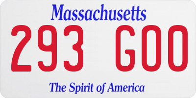 MA license plate 293GO0