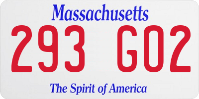 MA license plate 293GO2