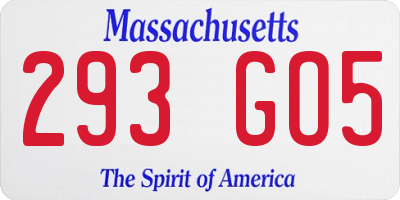 MA license plate 293GO5