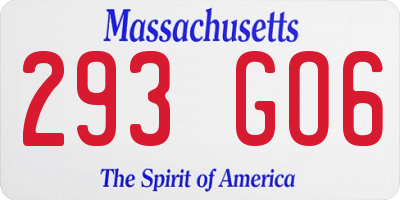 MA license plate 293GO6