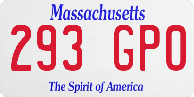 MA license plate 293GP0