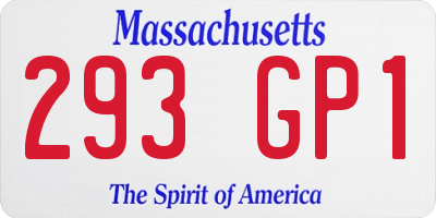 MA license plate 293GP1