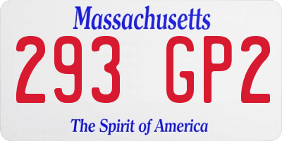 MA license plate 293GP2