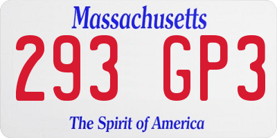 MA license plate 293GP3