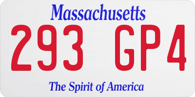 MA license plate 293GP4
