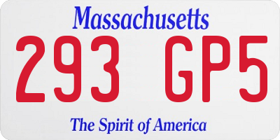 MA license plate 293GP5
