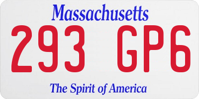 MA license plate 293GP6