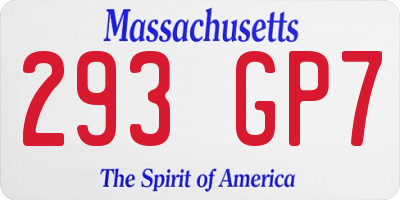 MA license plate 293GP7