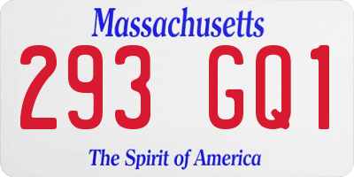 MA license plate 293GQ1