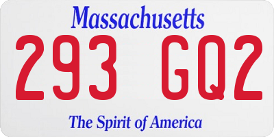 MA license plate 293GQ2
