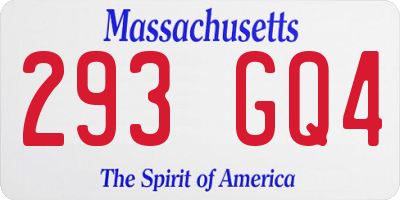 MA license plate 293GQ4