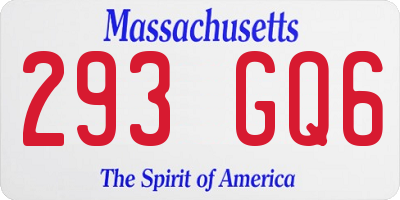 MA license plate 293GQ6