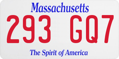 MA license plate 293GQ7
