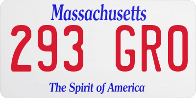 MA license plate 293GR0