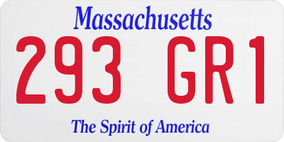 MA license plate 293GR1