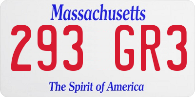 MA license plate 293GR3