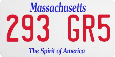 MA license plate 293GR5