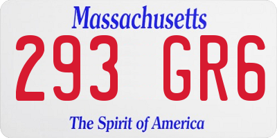MA license plate 293GR6