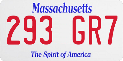 MA license plate 293GR7