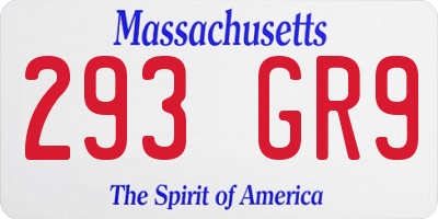 MA license plate 293GR9