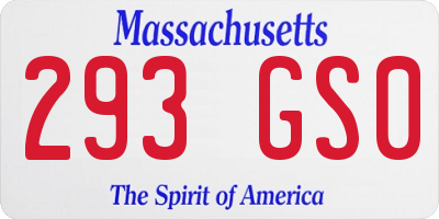 MA license plate 293GS0