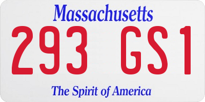 MA license plate 293GS1