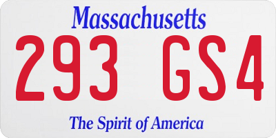 MA license plate 293GS4