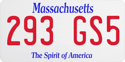 MA license plate 293GS5