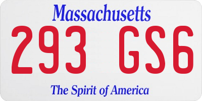 MA license plate 293GS6