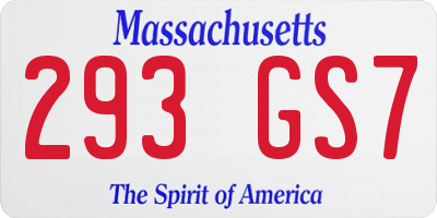 MA license plate 293GS7