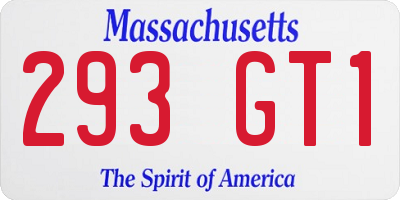 MA license plate 293GT1