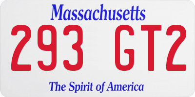 MA license plate 293GT2