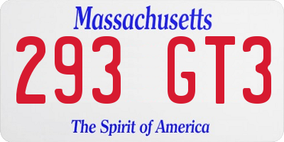 MA license plate 293GT3