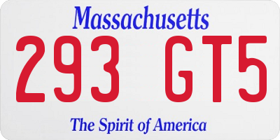 MA license plate 293GT5