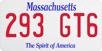 MA license plate 293GT6