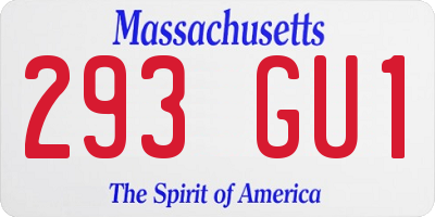 MA license plate 293GU1